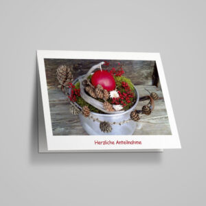 Beileidskarte "Tannenzapfen Deko"